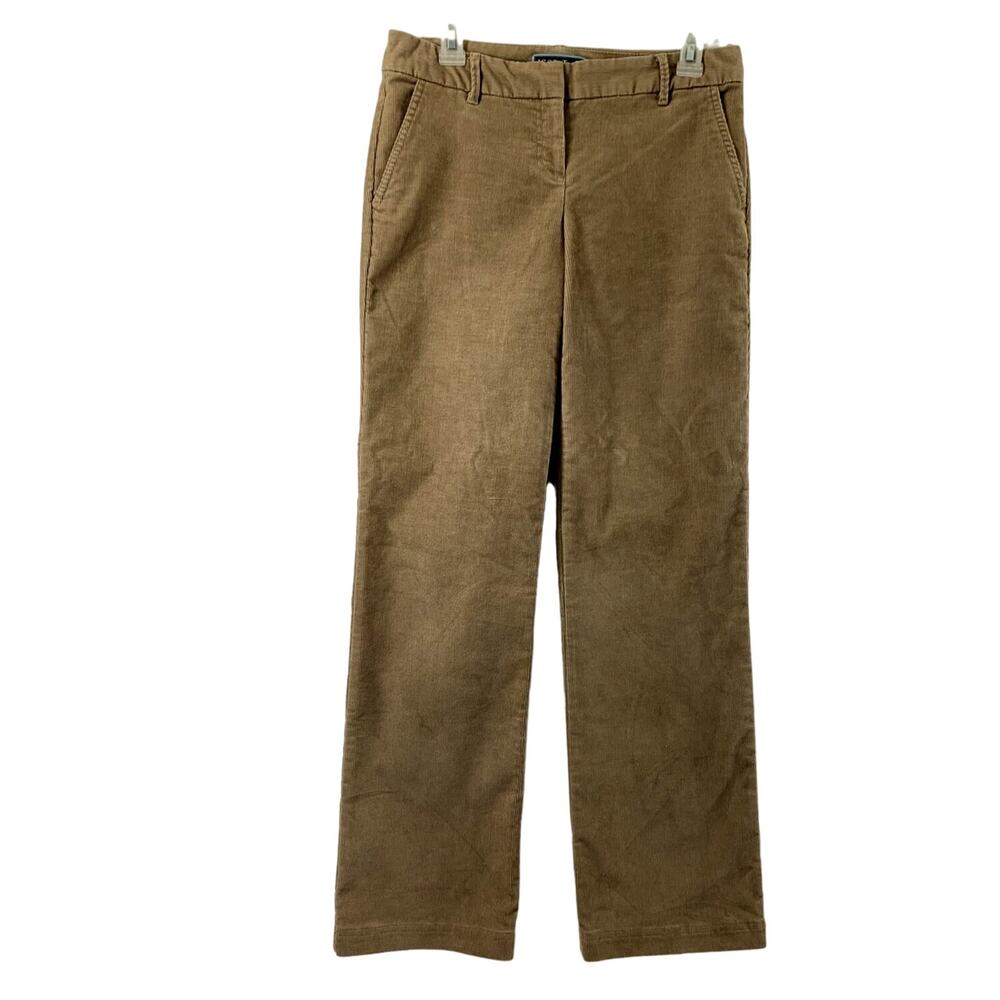 Izod Corduroy Pants Womens Size 4‎ Tan Straight Preppy School Girl